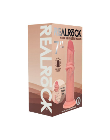 DUAL DENSITY SILICONE REALISTIC SLIDING SKIN DILDO - 7 / 18,5 CM - FLESH