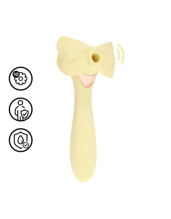 DARLING - AIRTAP WAND VIBRATOR WITH FIVE HEAD ATTACHMENTS - YELLOW