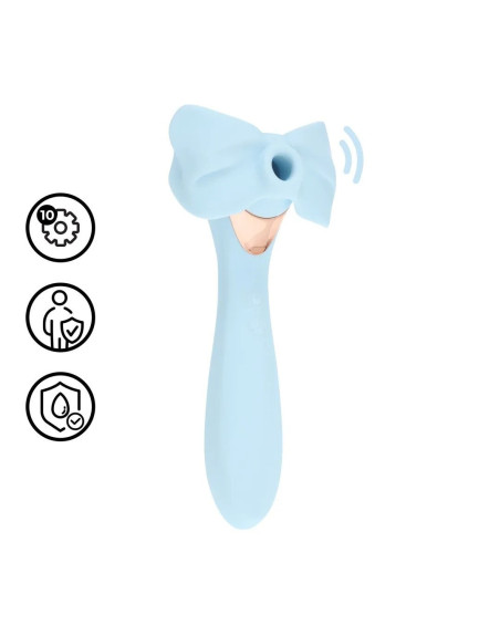 DARLING - AIRTAP WAND VIBRATOR WITH FIVE HEAD ATTACHMENTS - BLUE