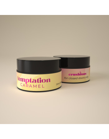 VELA DE MASSAGEM TEMPTATION COM FEROMONAS E AROMA DE CARAMELO 20ML CRUSHIOUS