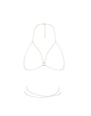 BODY CHAIN SUJETADOR THE MAGNIFIQUE COLLECTION BIJOUX INDISCRETS DORADO