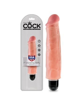 VIBRADOR REALISTA KING COCK VIBRATING STIFFY 7" BLANCO
