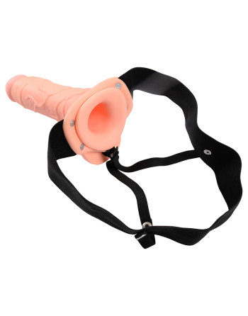 STRAP-ON HUECO CON TESTICULOS REAL RAPTURE AIR FEELING 8" BLANCO