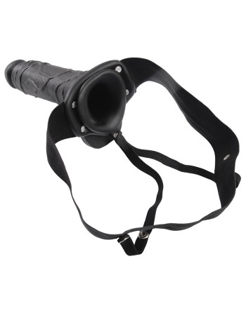 STRAP-ON HUECO CON TESTICULOS REAL RAPTURE AIR FEELING 8" NEGRO