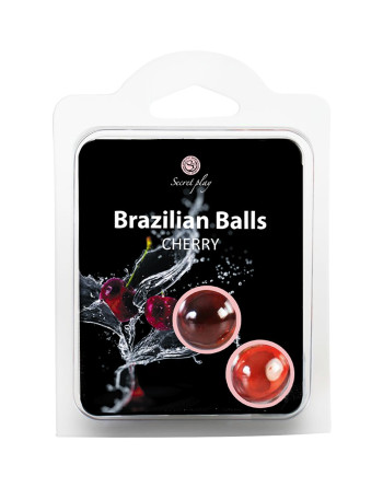BOLAS LUBRIFICANTES BEIJÁVEIS BRAZILIAN BALLS SABOR A CEREJA 2 X 4GR
