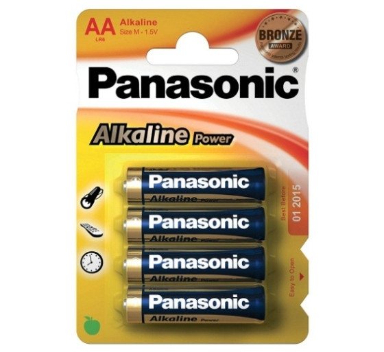 4 PILHAS AA ALCALINAS PANASONIC
