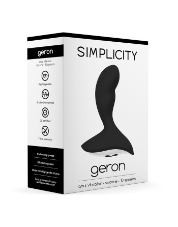 VIBRADOR ANAL RECARREGÁVEL GERON SIMPLICITY PRETO