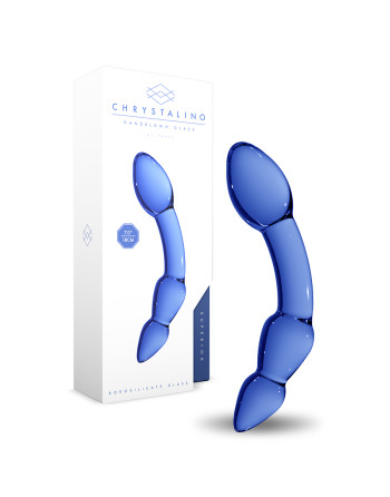 DILDO EM VIDRO SUPERIOR CHRYSTALINO AZUL