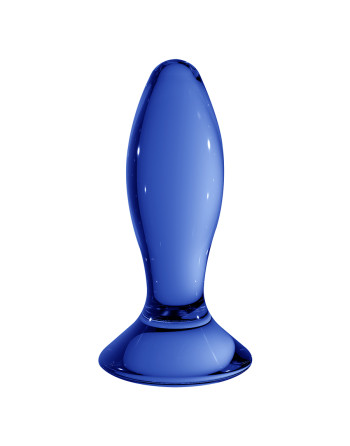 PLUG EM VIDRO FOLLOWER CHRYSTALINO AZUL