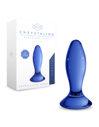 PLUG EN VIDRIO FOLLOWER CHRYSTALINO AZUL