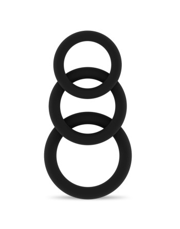 CONJUNTO DE ANÉIS PARA O PÉNIS SONO Nº25 COCKRING SET PRETO