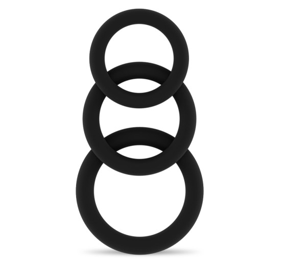 CONJUNTO DE ANÉIS PARA O PÉNIS SONO Nº25 COCKRING SET PRETO