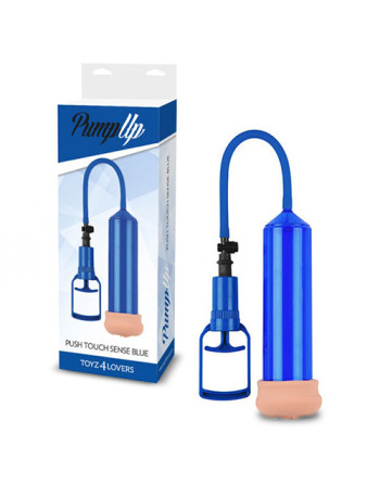 BOMBA PARA O PÉNIS COM MASTURBADOR PUSH TOUCH SENSE AZUL