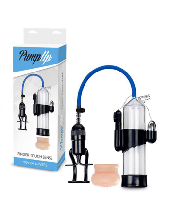 BOMBA PARA O PÉNIS VIBRATÓRIA COM MASTURBADOR FINGER TOUCH SENSE TRANSPARENTE