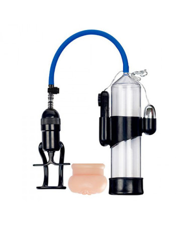 BOMBA PARA EL PENE VIBRADORA CON MASTURBADOR FINGER TOUCH SENSE TRANSPARENTE