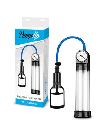 BOMBA PARA EL PENE CON MEDIDOR PRESSURE TOUCH PUSH TRANSPARENTE