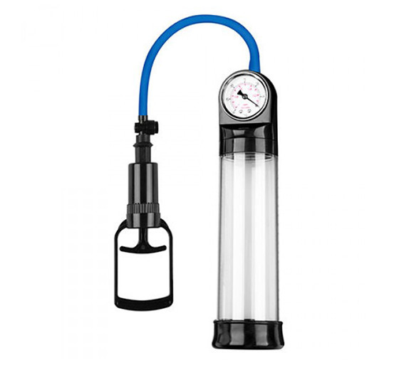 BOMBA PARA EL PENE CON MEDIDOR PRESSURE TOUCH PUSH TRANSPARENTE