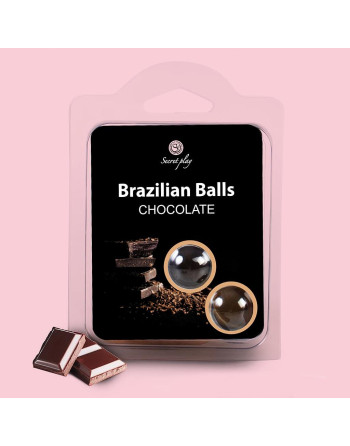 BOLAS LUBRIFICANTES BEIJÁVEIS BRAZILIAN BALLS SABOR A CHOCOLATE 2 X 4GR