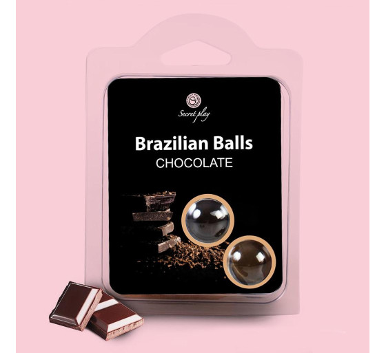 BOLAS LUBRIFICANTES BEIJÁVEIS BRAZILIAN BALLS SABOR A CHOCOLATE 2 X 4GR