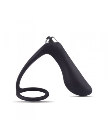 PLUG ANAL VIBRATÓRIO COM ANEL P-RING DARK SIDE PRETO