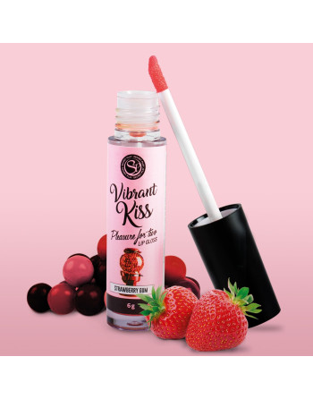 LIP GLOSS DE PASTILHA DE MORANGO VIBRANT KISS 6GR