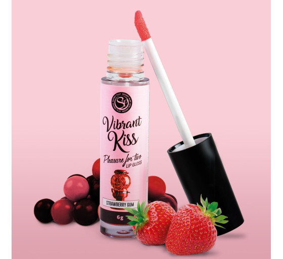 LIP GLOSS DE PASTILHA DE MORANGO VIBRANT KISS 6GR