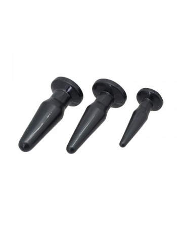 CONJUNTO DE 3 PLUGS ANALES TIMELESS ANAL PLUGS NEGROS
