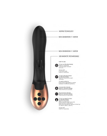 VIBRADOR CON CALENTAMIENTO RECARGABLE OPULENT ELEGANCE NEGRO