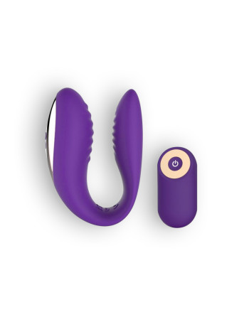 VIBRADOR RECARGABLE PARA PAREJA CON MANDO MORADO TOYZ4LOVERS