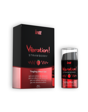 GEL CON VIBRACIÓN VIBRATION FRESA INTT 15ML