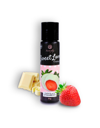 GEL LUBRIFICANTE COM SABOR A MORANGO E CHOCOLATE BRANCO SWEET LOVE SECRET PLAY 60ML
