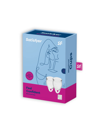 CONJUNTO DE 2 COPAS MENSTRUALES FEEL CONFIDENT SATISFYER TRANSPARENTE