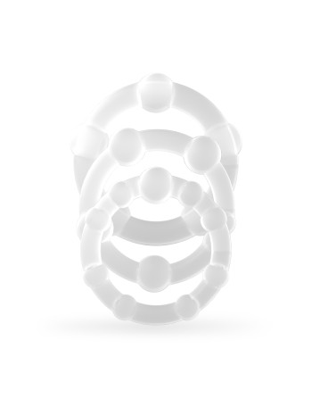 SET DE ANÉIS PENIANOS TRIPLE BEAD TRANSPARENTES CRUSHIOUS