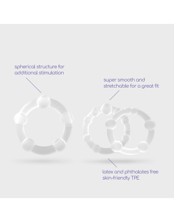 SET DE ANÉIS PENIANOS TRIPLE BEAD TRANSPARENTES CRUSHIOUS