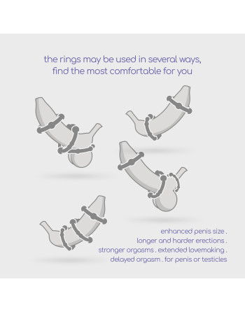 SET DE ANÉIS PENIANOS TRIPLE BEAD TRANSPARENTES CRUSHIOUS