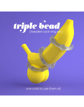CONJUNTO DE ANILLOS DE PENE TRIPLE BEAD TRANSPARENTES CRUSHIOUS