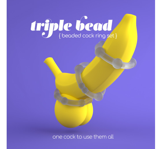 SET DE ANÉIS PENIANOS TRIPLE BEAD TRANSPARENTES CRUSHIOUS