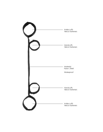 BARRA AFASTADORA COM ALGEMAS OUCH! SPREADER BAR WITH CUFFS PRETA