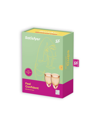 CONJUNTO DE 2 COPAS MENSTRUALES FEEL CONFIDENT SATISFYER NARANJA