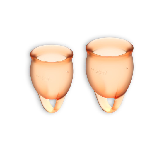 CONJUNTO DE 2 COPOS MENSTRUAIS FEEL CONFIDENT SATISFYER LARANJA