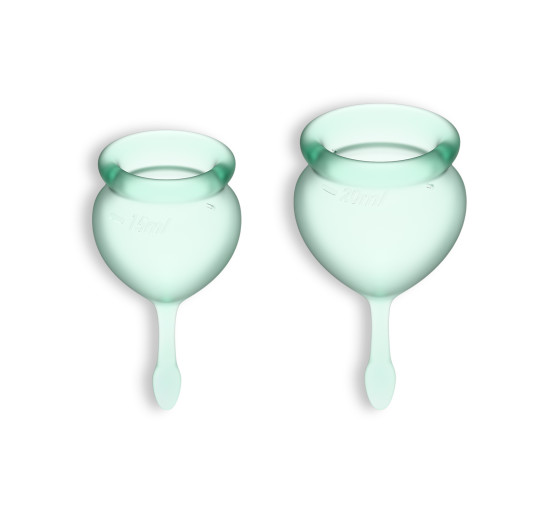CONJUNTO DE 2 COPOS MENSTRUAIS FEEL GOOD SATISFYER VERDE CLARO