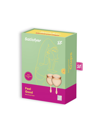 CONJUNTO DE 2 COPOS MENSTRUAIS FEEL GOOD SATISFYER LARANJA