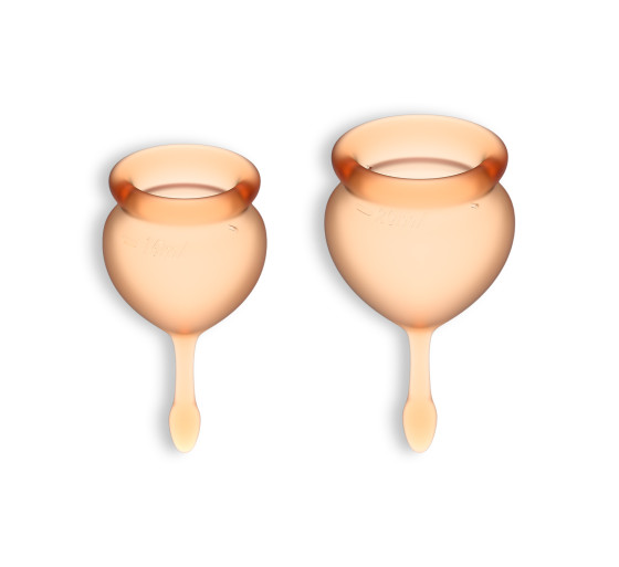 CONJUNTO DE 2 COPAS MENSTRUALES FEEL GOOD SATISFYER NARANJA