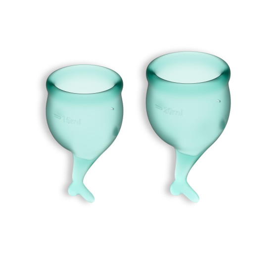 CONJUNTO DE 2 COPAS MENSTRUALES FEEL SECURE SATISFYER VERDE OSCURO