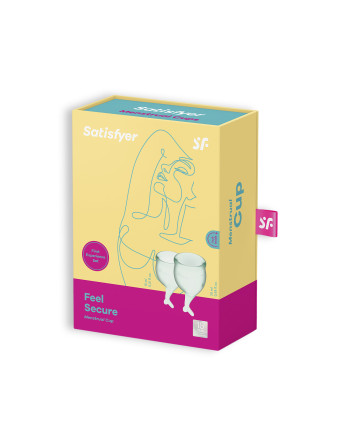 CONJUNTO DE 2 COPAS MENSTRUALES FEEL SECURE SATISFYER VERDE CLARO