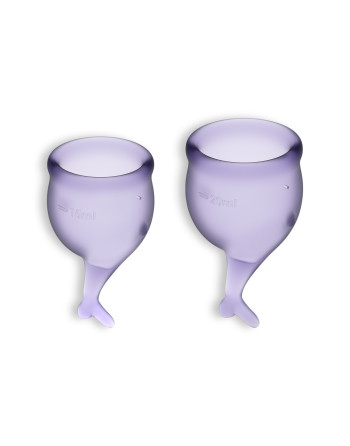 CONJUNTO DE 2 COPOS MENSTRUAIS FEEL SECURE SATISFYER LILÁS