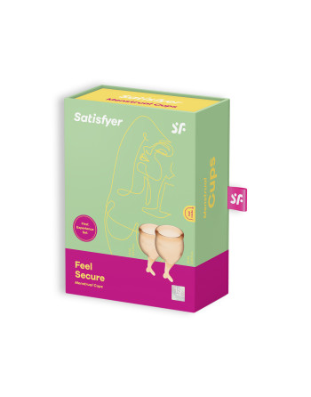 CONJUNTO DE 2 COPAS MENSTRUALES FEEL SECURE SATISFYER NARANJA
