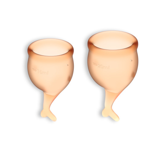 CONJUNTO DE 2 COPAS MENSTRUALES FEEL SECURE SATISFYER NARANJA