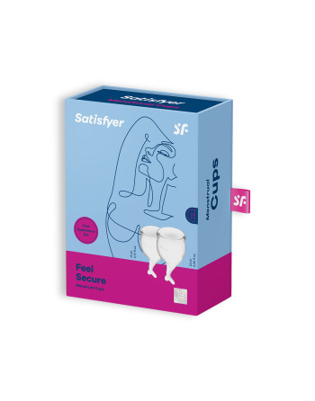 CONJUNTO DE 2 COPOS MENSTRUAIS FEEL SECURE SATISFYER TRANSPARENTE