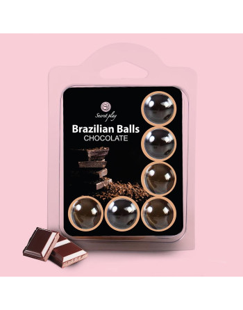 BOLAS LUBRIFICANTES BEIJÁVEIS BRAZILIAN BALLS SABOR A CHOCOLATE 6 X 4GR